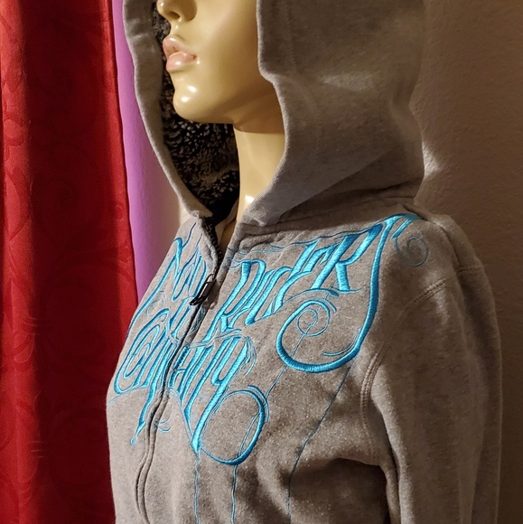 Like New Fox Womens Hoodie Sweatshirt Gray Full Zipper Small - Picture 4 of 7